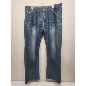 JeanEtix Men's Size 36x30 Blue Tapered Leg Dark Wash Cotton Blend Denim Jeans